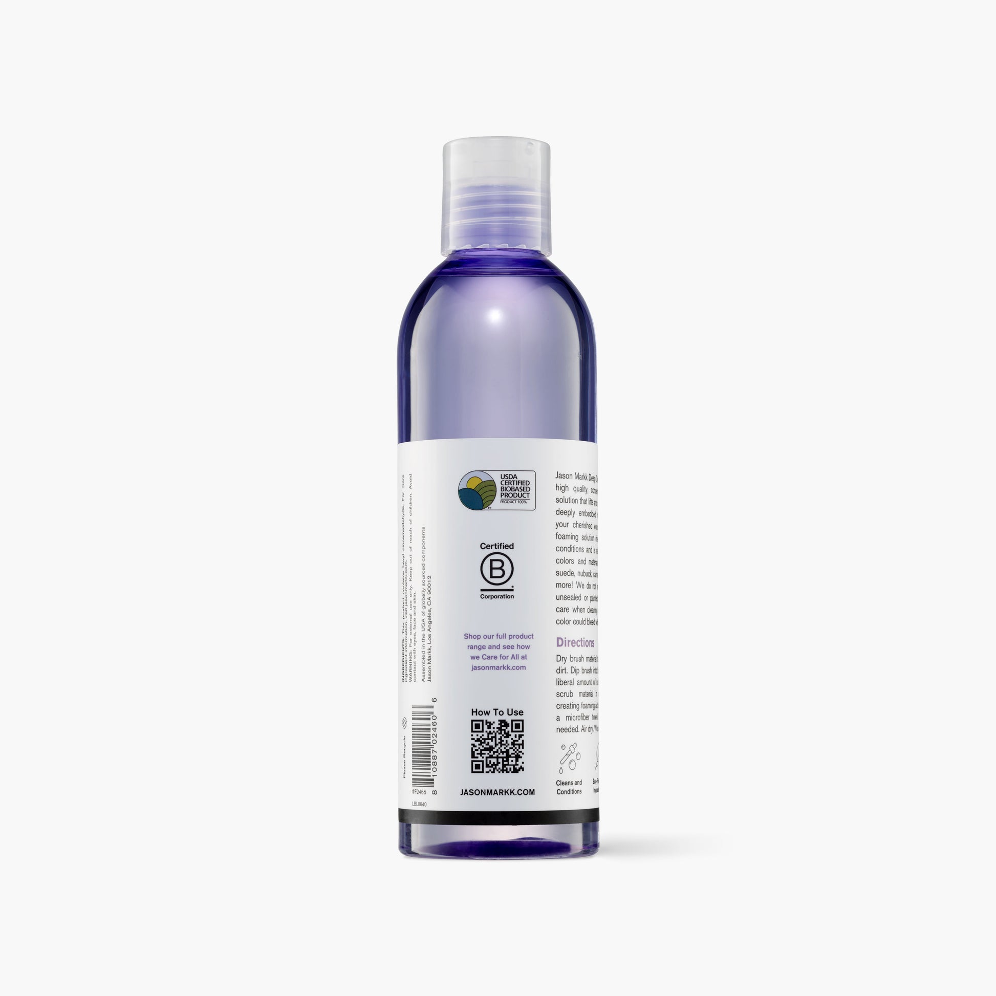 Jason Markk 8oz Deep Cleaning Solution - Back Label