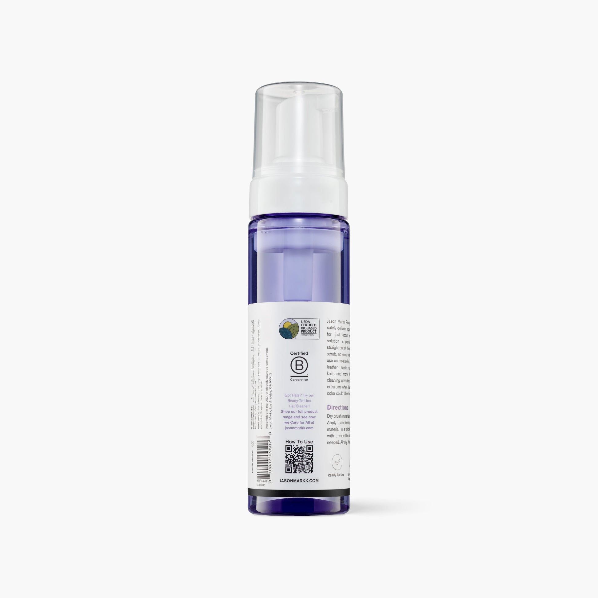 Jason Markk 7oz Ready-To-Use Foam Cleaner - Back Labeling