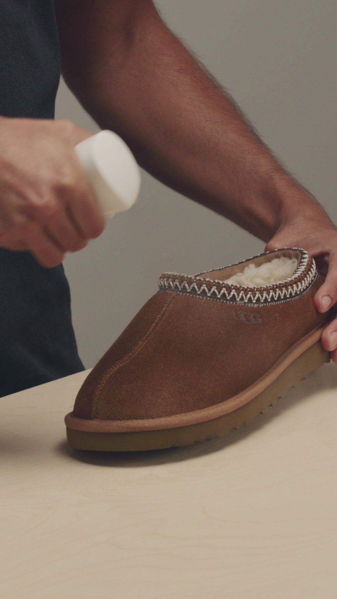 Jason Markk Repel Spray on Ugg shoe